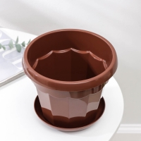 Горшок для цветов с поддоном Доляна «Эрика», 1,8 л, цвет коричневый Горшок для цветов с поддоном Доляна «Эрика», 1,8 л, цвет коричневый