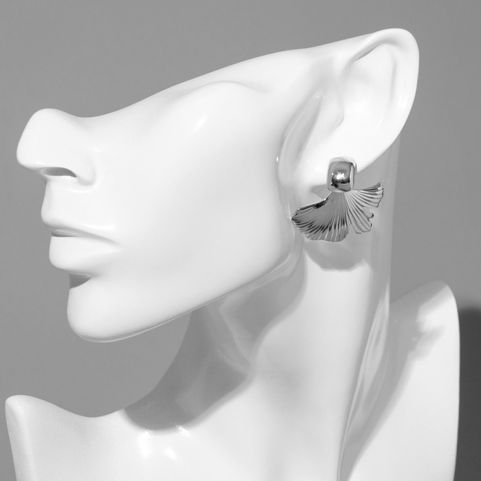 Серьги металл &laquo;Абстракция&raquo; хвост, цвет серебро