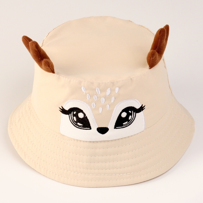 Панама детская для девочки &laquo;Олененок&raquo;, с рожками р-р 48-50