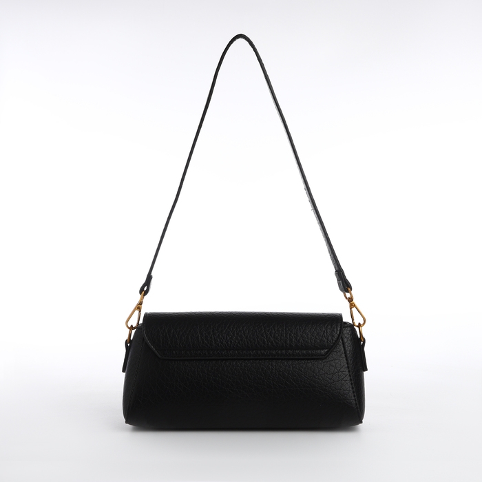 Сумка женская мессенджер на клапане TEXTURA, средний размер, цвет чёрный Сумка женская мессенджер на клапане TEXTURA, средний размер, цвет чёрный