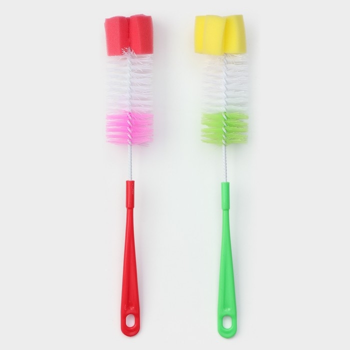Ёршик для посуды с губкой Доляна, 5&times;34 см, цвет МИКС