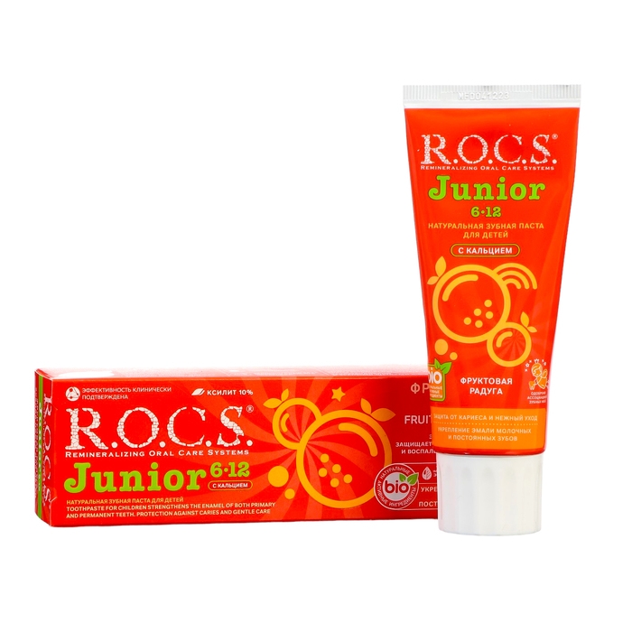Зубная паста R.O.C.S. Junior, &laquo;Фруктовая радуга&raquo;, 6-12 лет, 74 г
