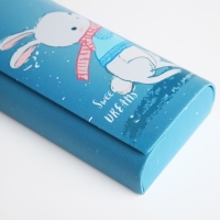 Футляр для очков на хлопушке, длина 15 см, цвет голубой Футляр для очков на хлопушке, длина 15 см, цвет голубой