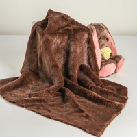 Лоскут для рукоделия, мех, на трикотажной основе, 50 &times; 50 см, цвет тёмно-коричневый