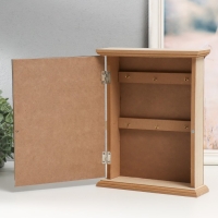 Ключница дерево 6 крючков "Сердце в цветах" 26,5х20,8х6,3 см