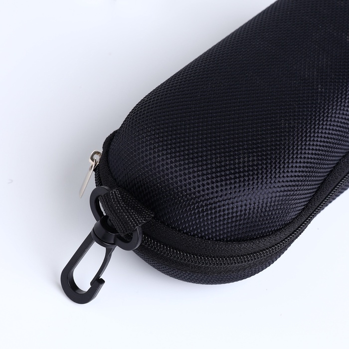 Футляр для очков на молнии, длина 16 см, цвет чёрный