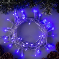 Гирлянда «Нить» 5 м, IP20, прозрачная нить, 50 LED, свечение синее, 8 режимов, 220 В Гирлянда «Нить» 5 м, IP20, прозрачная нить, 50 LED, свечение синее, 8 режимов, 220 В