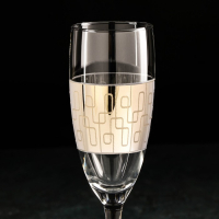 Набор бокалов &laquo;Геометрия&raquo;, 170 мл, с гравировкой и напылением, 6 шт, цвет напыления золотой