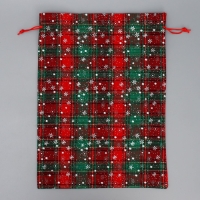 Мешочек подарочный холща &laquo;Мороз и солнце&raquo;, снежинки, 30 х 40 см +/- 1.5 см, Новый год