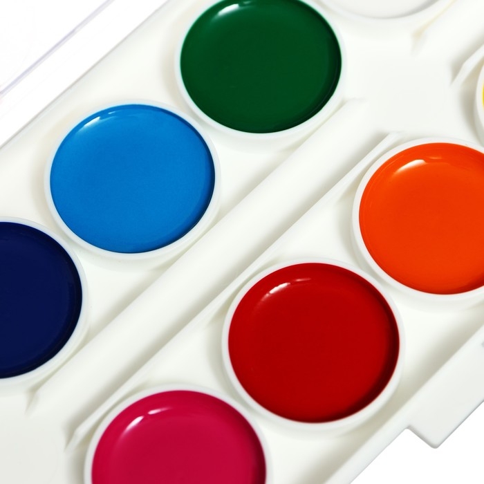 Акварель 10 цветов &laquo;Гамма&raquo; &laquo;Мультики&raquo;, в пластиковой коробке, без кисти