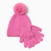 Комплект шапка и перчатки KAFTAN р.52-54 розовый Комплект шапка и перчатки KAFTAN р.52-54 розовый