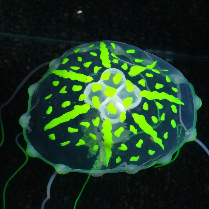 Декор для аквариума Декор для аквариума "Медуза" силиконовая, флуоресцентная, 10 х 10 х 20,5 см, желтая