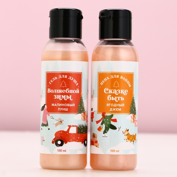 Подарочный набор косметики &laquo;Уютной зимы!&raquo;, гель для душа и пена для ванны, 2 х 100 мл, Новый Год
