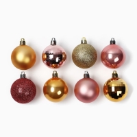 Ёлочные шары новогодние, на Новый год, d=5 см, 20 шт., цвет золотой и розовые Ёлочные шары новогодние, на Новый год, d=5 см, 20 шт., цвет золотой и розовые