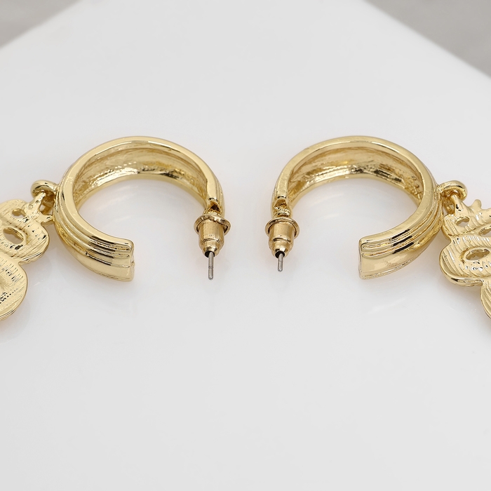 Новый год! Символ года 2025! Серьги металл &laquo;Змея&raquo; неповторимая, цвет золото