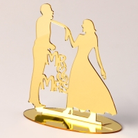 Топпер &laquo;Молодожёны&raquo;, цвет золото