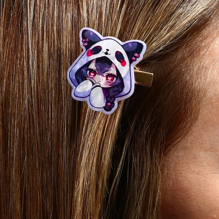 Заколка для волос светящаяся &laquo;Милашка Чиби&raquo;, 3 х 3 см