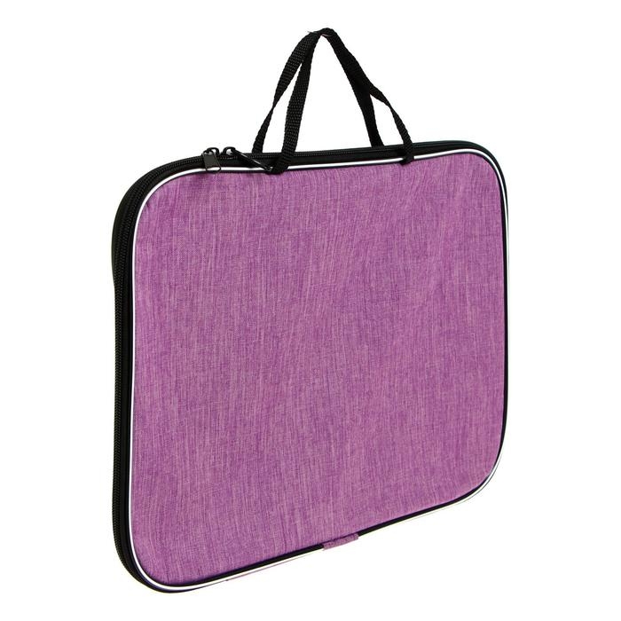 Папка с ручками текстильная А4, Calligrata Папка с ручками текстильная А4, Calligrata "Офис", для бумаг, для офиса, нейлон 600D, лён, фиолетовая, ПМ/1, 350 х 270 х 20 мм