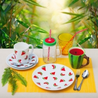 Кружка стеклянная с крышкой и трубочкой Доляна &laquo;Гладь&raquo;, 450 мл, 10&times;7,5&times;13 см, цвет МИКС