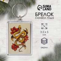 Новогодний брелок акрил "Золотая змея" 3,5х5 см Новогодний брелок акрил "Золотая змея" 3,5х5 см