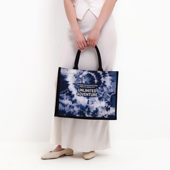 Сумка женская пляжная Unlimited adventure, 41,5х34х12 см, чёрный цвет Сумка женская пляжная Unlimited adventure, 41,5х34х12 см, чёрный цвет