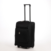 Чемодан малый 52 л (S), &laquo;Фабрика КАРТЕКС&raquo;, отдел на молнии, с расширением, наружный карман, 2 колеса, цвет чёрный