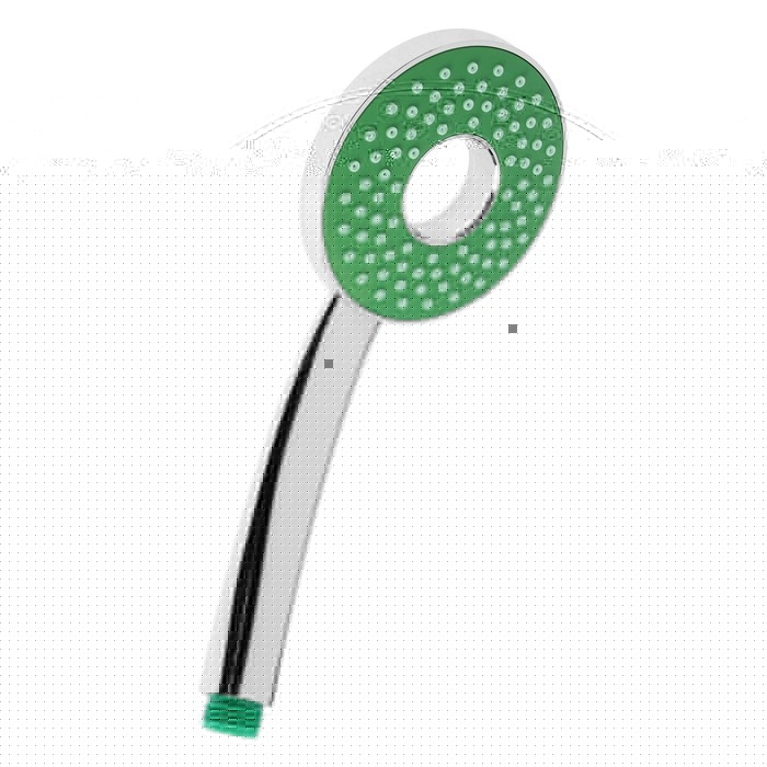 Лейка для душа ZEIN Z3536, d=105 мм, отверстие внутри, хром/синий