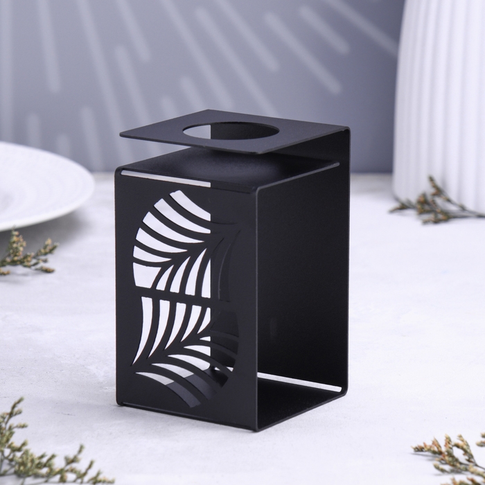Подсвечник большой Подсвечник большой "Пальмовый лист" 7х7х11,5 см, чёрный