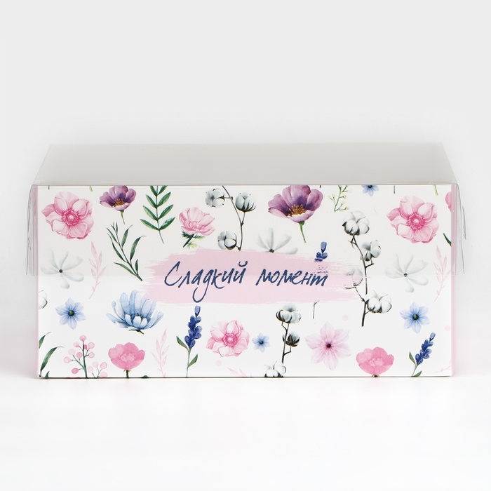 Коробка для капкейков, кондитерская упаковка, 4 ячейки &laquo;Сладкий момент&raquo;, 16 х 16 х 7.5 см