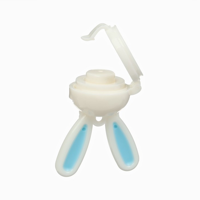 Ниблер для прикорма, с сил. сеточкой "Зайка", вр. поршень, цвет голубой