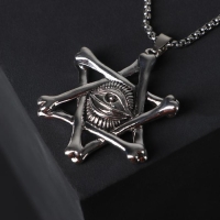 Кулон-амулет &laquo;Помпеи&raquo; Звезда Давида с оком, цвет чернёное серебро, 70 см