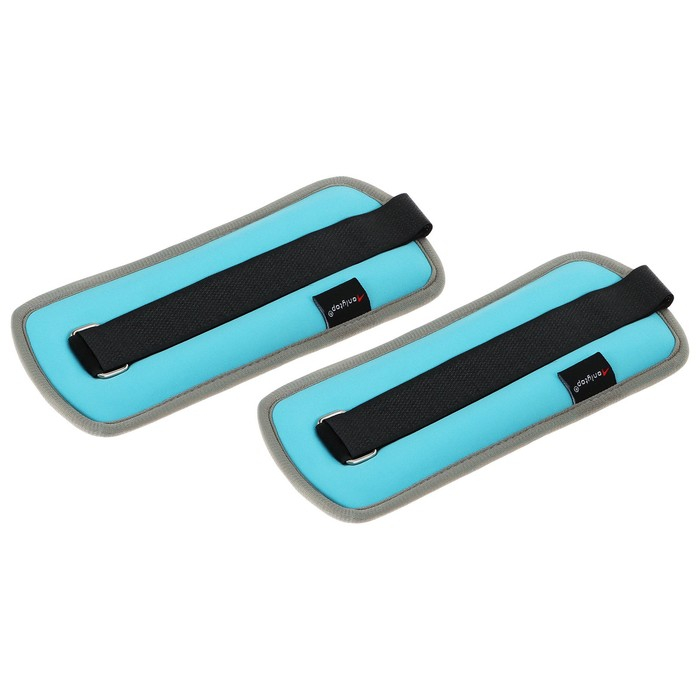 Утяжелители неопреновые ONLYTOP, 2 шт. х 0,25 кг, цвет голубой