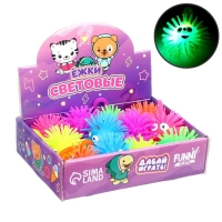 Мяч детский резиновый ёжка световой &laquo;Зверята&raquo;, цвета МИКС, в шоубоксе