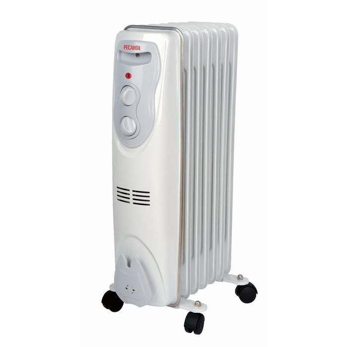 Обогреватель "Ресанта" ОМ-7Н, масляный, 1500 Вт, 7 секций, 15 м&sup2;, белый