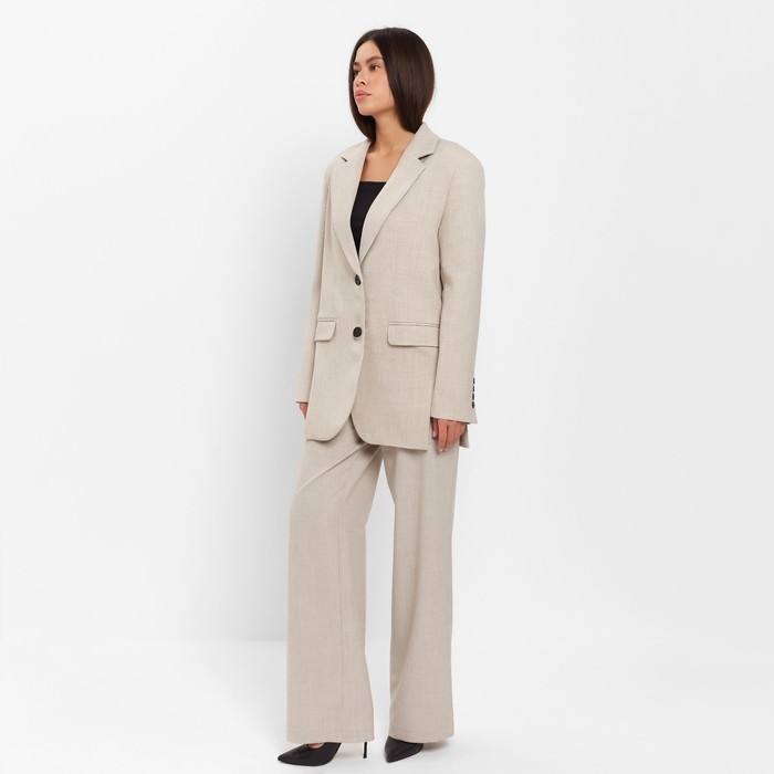 Пиджак женский с боковыми разрезами MIST размер 40-42, цвет бежевый Пиджак женский с боковыми разрезами MIST размер 40-42, цвет бежевый