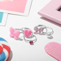 Набор детских колец &laquo;Выбражулька&raquo; нежность, форма МИКС, цветные