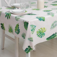 Клеёнка на стол Доляна &laquo;Тропики&raquo;, на тканевой основе, рулон 20 метров, ширина 137 см, общая толщина 0,22 мм, цвет белый