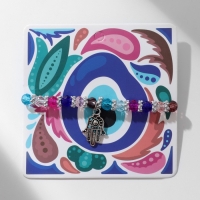 Браслет-оберег &laquo;Детский&raquo; бусины, рука хамса, цветной