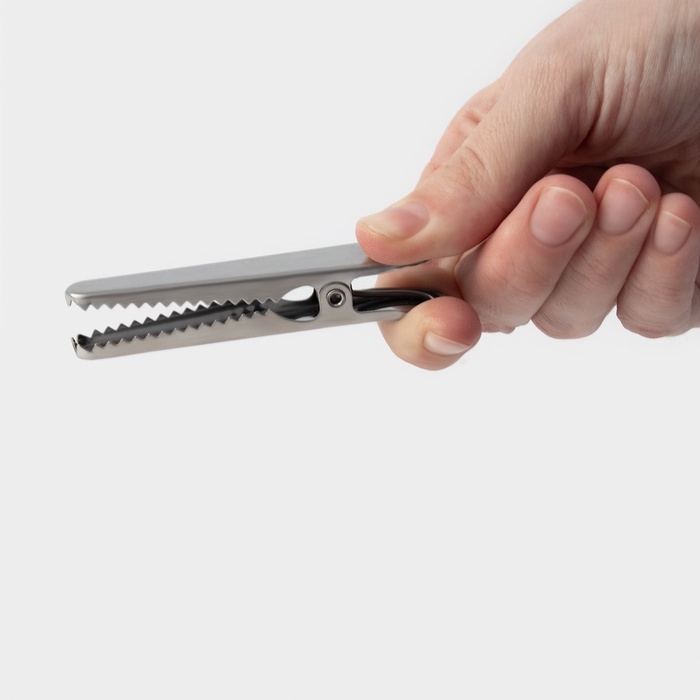 Зажим для пакетов Magistro &laquo;Крокодил&raquo;, 9 см, нержавеющая сталь, серебристый