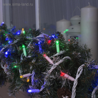 Гирлянда &laquo;Нить&raquo; 10 м, IP65, УМС, белая нить, 100 LED, свечение мульти, 220 В