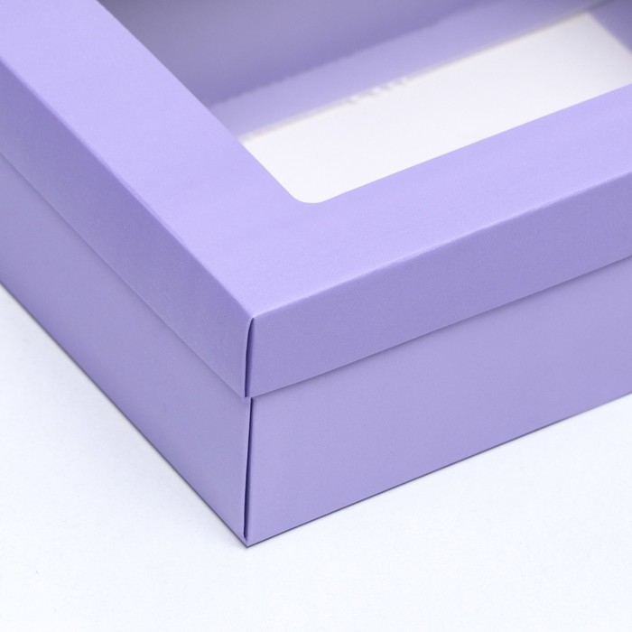 Коробка подарочная складная, упаковка, &laquo;Лавандовая&raquo;, с окном 21 х 15 х 7 см