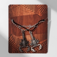 Кулоны &laquo;Неразлучники&raquo; скорпион, цвет серебро с чернёным серебром, 50 см