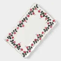 Блюдо сервировочное &laquo;Красный бутон&raquo;, 25.5&times;16&times;2.5 см, керамика, белое