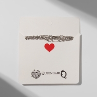 Кулоны &laquo;Неразлучники&raquo; три кольца, цвет серебро, 45 см