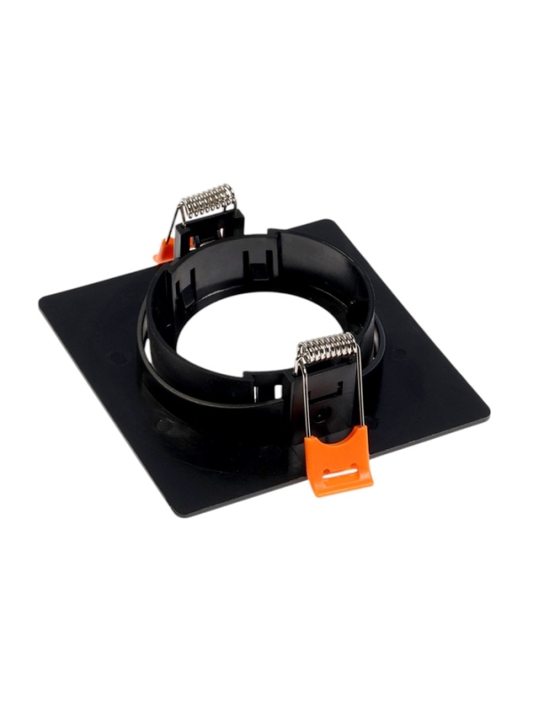 Светильник встраиваемый, поворотный, под лампу MR16, пластик, квадрат, пластик, черный