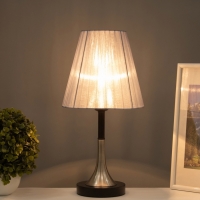 Лампа настольная BayerLux "Рита" 1х40Вт Е27 черный/серебро/серый 20х20х40см