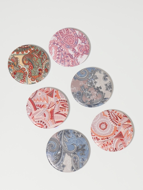 Зеркало складное &laquo;Орнамент&raquo;, d = 7,5 см, с увеличением, цвет МИКС