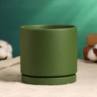 Горшок "Мина" зеленое, 11х11х10см Горшок "Мина" зеленое, 11х11х10см