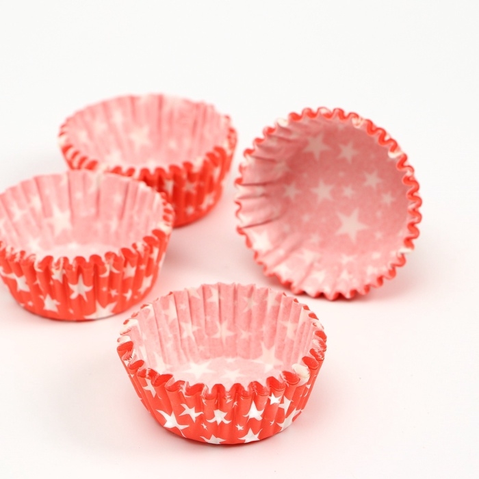 Форма для выпечки "Звезды" красная, 3,5 х 2 см набор 300шт  701102