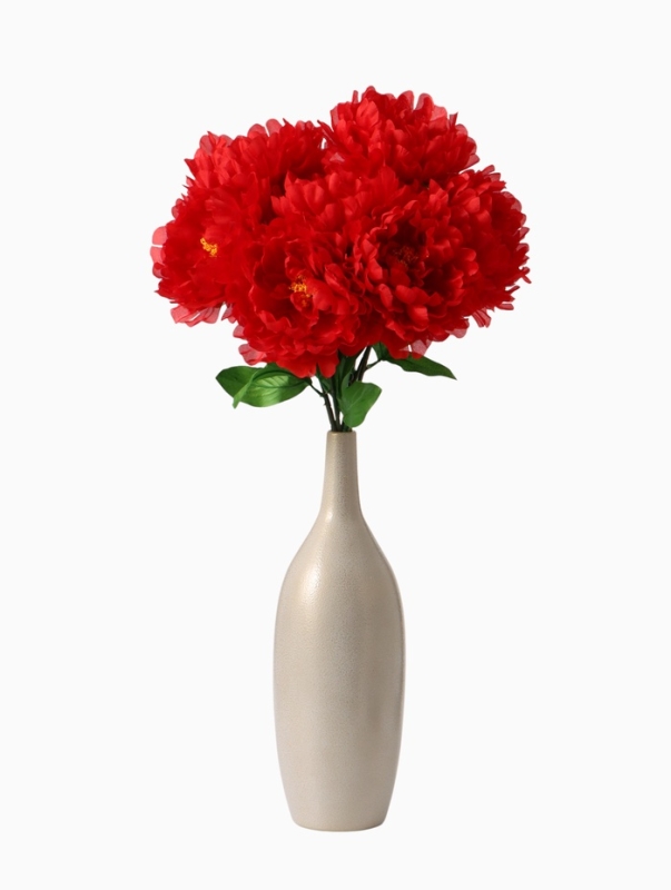 Цветы искусственные "Пион бархатный" 15х55 см, красный